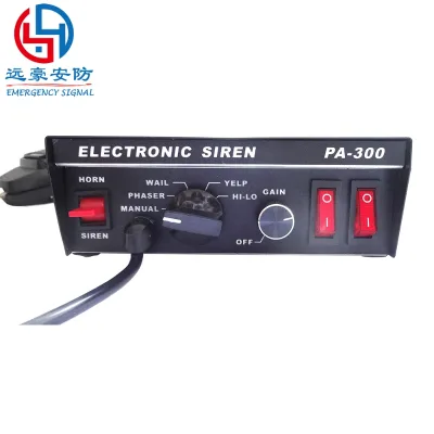 DC12V/24V 100W PA300 Warning Siren PA System Wired Handheld Microphone Emergency Vehicle Siren System Emergency Electronic Siren