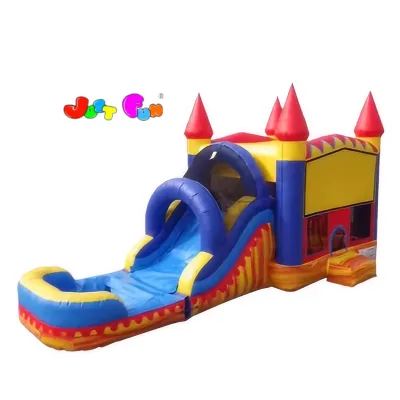 Fun House Castle Combo with Basket Ball Hoop on Inside 3N1 Inflatable Bouncer Slide Combo