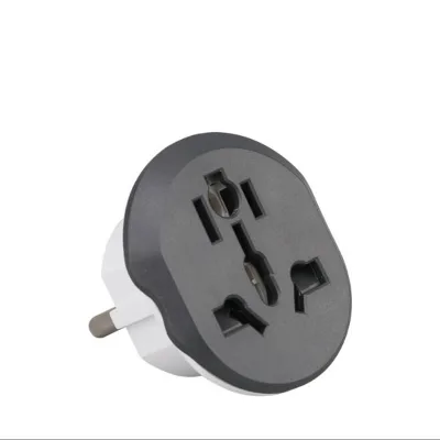AU US UK to EU Universal Travel Adapter UK to DE Travel Power Adapter Converter UK 3 Pin to Euro 2 Pin Type E Plug White/Black