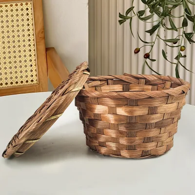 Tea Candy Packaging Manual Packaging Gift Basket Hand Woven Bamboo Basket