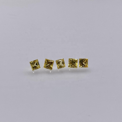 Wholesale Natural Yellow Sapphire Loose Gems Square 3*3mm