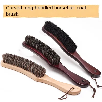 Wholesale OEM Brand China Banana Model High Quality Long Handle Pure Horse Hair Coat & Bed Brush Natural Solid Wood Bristle
