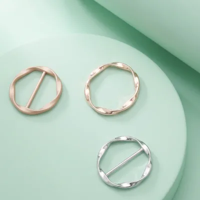 Metal Rhinestone Plated Pin Buckle for Silk Scarf & Shoes