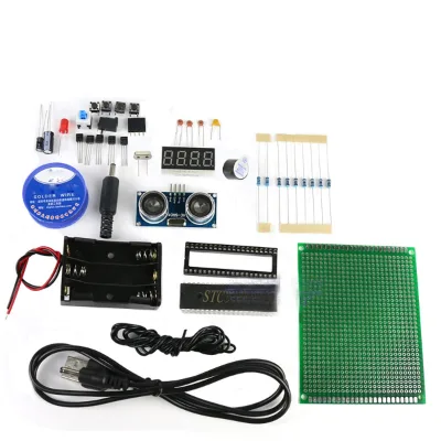 Ultrasonic Range Finder 51 Single Chip STC89C52 Electronic Universal Board Production Maker DIY Kit