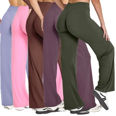 Flare Yoga Pants and Top Set Women's High-waisted Flared Pants Flared Pants for Girls Yoga Flare Pants Set