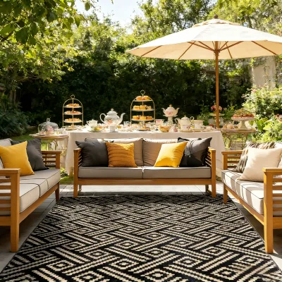 Factory Supply Large 9x18ft Garden Mat Heavy Duty Anti-Aging Reversible Rug for Outdoor Garden Use