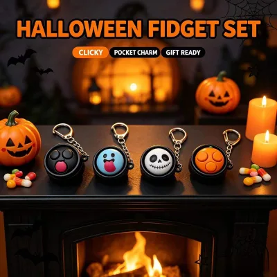 New Gifts and Handicrafts Promotion Halloween Pumpkin and Ghost Hanging Ornaments Keychain Clips and Press-to-Relieve Stress Toy