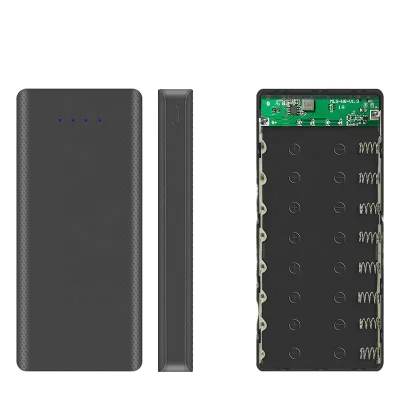 China 8-Cell 18650 Stainless Steel Battery Case with Type C LED DIY Automotive Power Bank