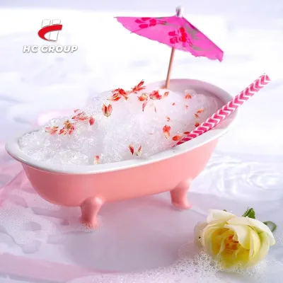 High Quality Bathtub Design Pink Ceramic Dessert Bowl Coffee Milk Cold Drinking Cup Cocktail Mug
