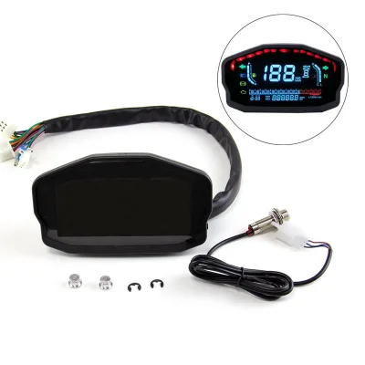 Motorcycle Universal LED LCD Speedometer Digital Backlight Odometer for BMW Honda Ducati Kawasaki Yamaha for 1 2 4 Cylinders