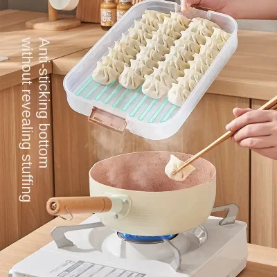 Large Capacity 1-4-Layers White Dumpling and Wonton Box Classic Design Food Grade Preservation Box for Frozen Foods