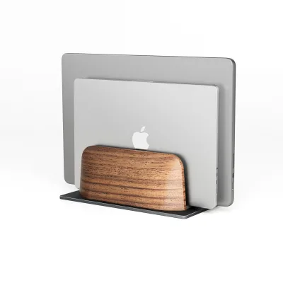 Computer Accessories Wooden Laptop Vertical Stand Holder Double Fixed Bracket Portable Walnut Phone ipad Alloy Steel Stand