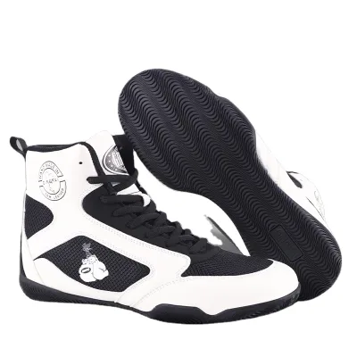 Professional Boxing Wrestling Shoes Lace-Up Closure Slip Resistant Lightweight Men Women Comfortable Training Breathable Mesh