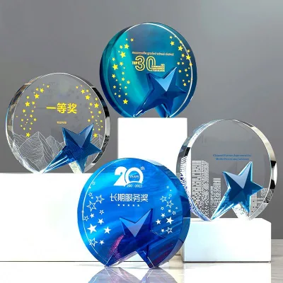 Trophies Manufacturer Football Soccer Customized Trophy Sports Awards Blank Plaque Glass Trophy Cup Crystal