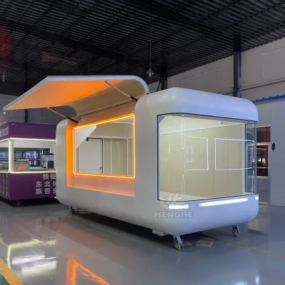 Factory Outdoor Commercial Catering Food Truck Cart Mobile Kitchen Trailer Fast Food Shop 4 Wheel Mobile Food Truck
