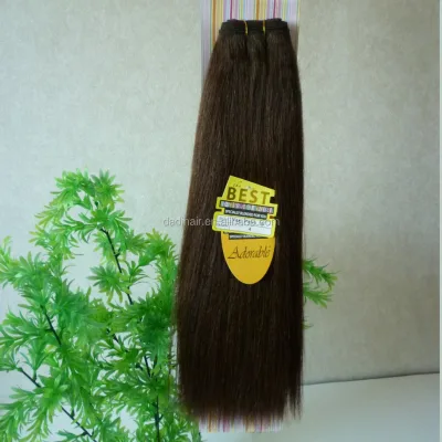 Adorable Brand HOT Synthetic Fiber Mixed Human Hair Weaving Afro Silk Straight Yaki Perm 16 Inch Hair Bundles for Black Woman