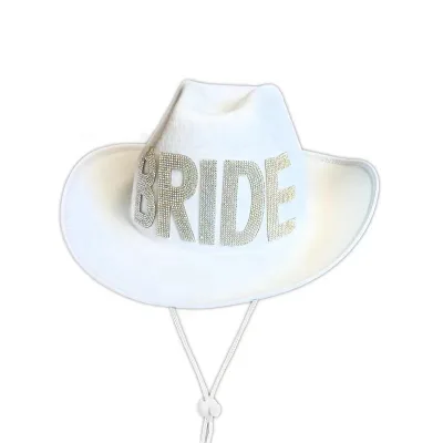 Western Crystal Bride Letter Cowgirl Hat