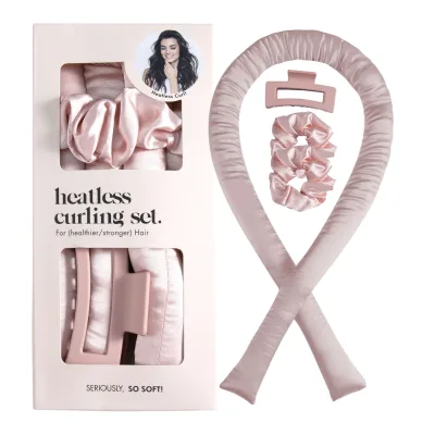 BELLEWORLD Satin Heatless Curling Set No Heat Hair Curlers With Hair Scrunchie Claw Clip Box Pack Women Styling Tools Wholesale
