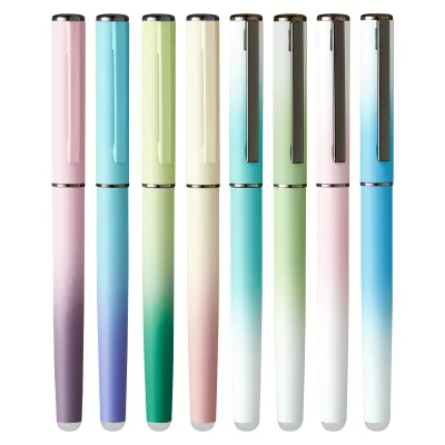 0.38mm Erasable Business Gift Classic Design Rainbow Color Metal Fountain Pen