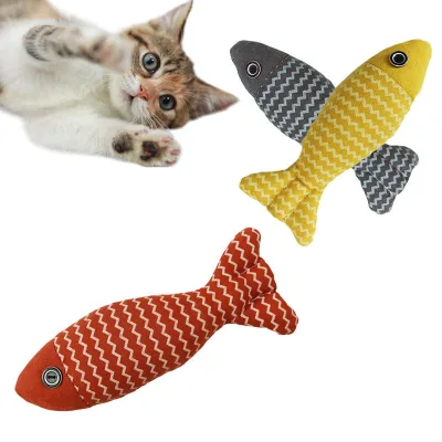 Plush Cartoon Fish Catnip-Infused Eco-Friendly Long-Lasting Chew Toy for Cats-Anxiety Relief & Boredom Buster Indoor Play