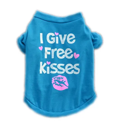 Wholesale "I GAVE FREE KISSES" Pattern Cute Dog T-shirt