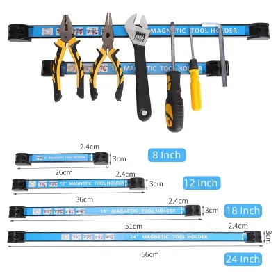 2025 Hot Sale Custom Blue 18'' Magnetic Tool Holder Practical Durable Wall Mount Strong Magnet Kitchenware Hammer Hardware