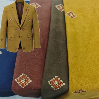 Factory Support Microfiber Printed Suede Fabric for Coat All Kinds of Knitting Fabric Customization Heavy Air Layer Fabric