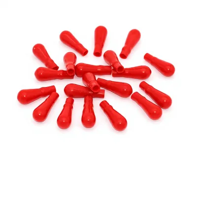 Red Rubber Tip Dropper Cap with Matching Red Rubber Cap and Silicone Cap Model Bio-CD3443 100 Bags Packaging