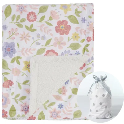 Reversible Breathable Baby Nursery Blankets for Travel Cute Cozy Fluffy Warm Baby Blanket for Infants