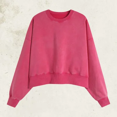 2026 Women's Retro Rendering Regular Pullover Terry Fabric Polyester/Cotton Heavyweight Thick Sweatshirt FD Brand ODM