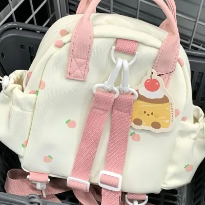 Mini Caal Fashion Cute Girls Custom Keychain Accessories Women Portable Trendy Small Size Nylon Student School Backpack