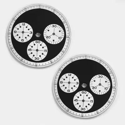 Watch Parts vintage style Dial for 4130 Movement Blue Luminous