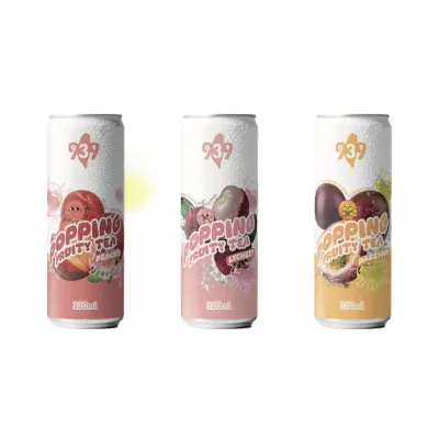 330ml Popping Boba Bubble Tea Private Label OEM/ODM Slim Can Flavor Options Peach Lychee Passionfruit