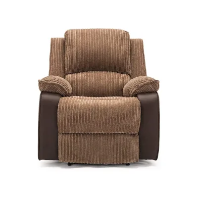 Modern Brown Fabric Recliner Sofa with Wood Frame and Memory Foam-Best Recliner Chair