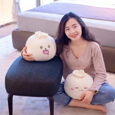 Dumpling plush pillow cute expression dumpling plush Dim sum throw pillow funny food soft bag dumpling plush doll toy