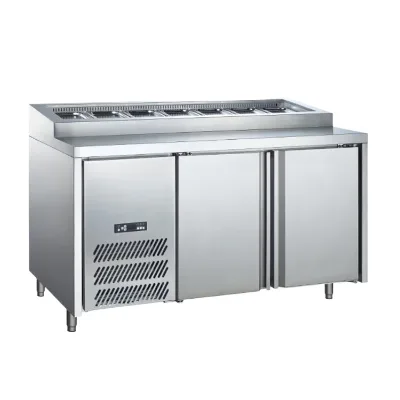 XY Best Counter Top Air Cooler Refrigeration Equipment for Restaurant Use Fan Cooling Pizza Prep Table