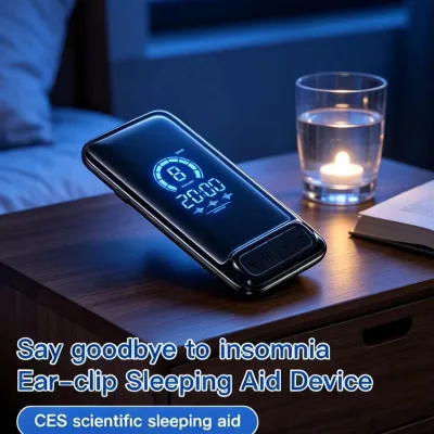 Digital Display CES Ear Clip Sleep Aid Drug-Free Brain Wave Balancer for Wellness Spa Guest Pre-Sleep Relax Therapy