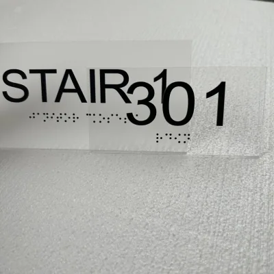 Custom Office Door Sign Non-clear Acrylic ADA Braille Signage Frosted Acrylic Plate Name Plate for Business Office