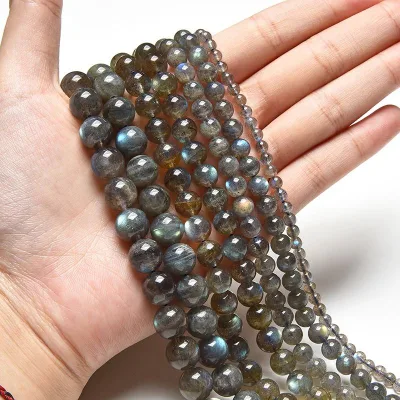 Wholesale Natural Gemstone Stone Beads AAA Grey Labradorite 4mm 6mm 8mm Similar to Rainbow Moonstone Beads