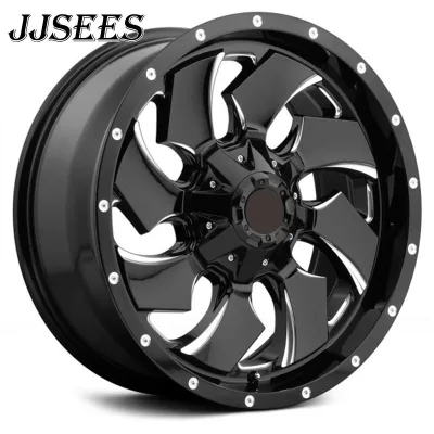 JJSEES Custom Polished Truck Wheels Beadlock Wheels Pickup Wheels 16 17 18 19 20 Inch Rims Black Car Rim for Toyota Chevrolet