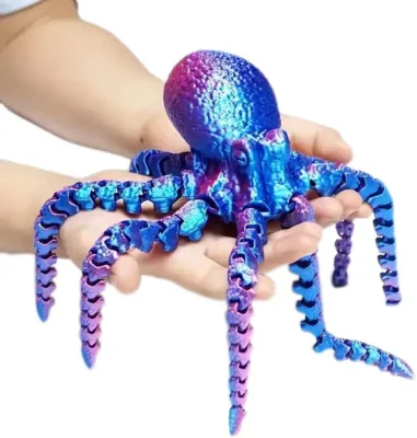 3D Printed Plastic Crystal Octopus Gem Dragon 3D Articulated Joints Fidget Toy Rotatable Kids' Gift Unisex