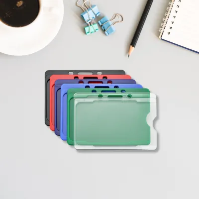 Assorted Colors Office Horizontal ABS ID Card ID Badge Holder