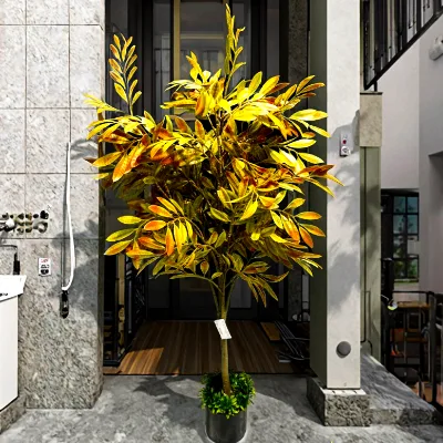 Indoor/Outdoor Artificial Olive Tree for Greening Plastic Simulation Pot Green Olive Tree Garden Landscape