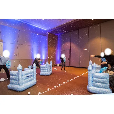 Winter Snowflake Print Inflatable Snow Fort Set PVC Blow up Snowball Battle Barrier for Holiday Party School Sports Day