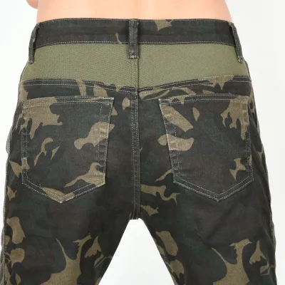 Wholesale BAX Women's Camo Cotton Motorcycle Jeans Breathable Mesh Motorbike Riding Pants CE Protective Pads Regular Fit