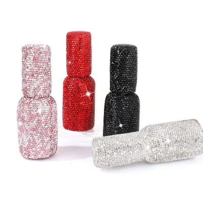Wholesale Luxury 30ml Mini Portable Travel Spray Bottle Diamond-Studded Mini Vacuum Press Makeup Organizer