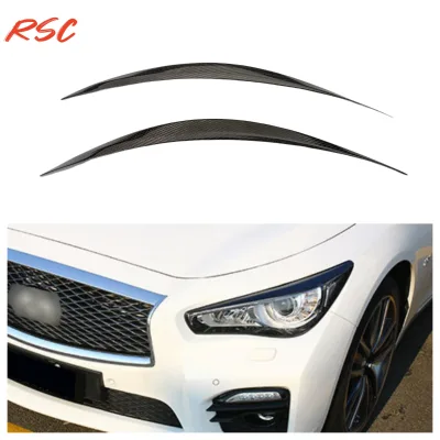 RSC Design Dry Carbon Fiber Headlight Eyebrow Eyelid Trim Cover for Infiniti Q50 Q60 Car Exterior Accessories in Stock