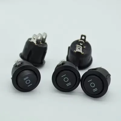 ON/OFF/ON 3 Position 3Pin SPDT Round Boat Rocker Switch 6A/250V 10A/125V AC hopping