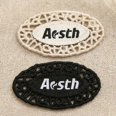 Fashion Clothing Accessory Creative Fabric Label Hollow Design Label Lace Trademark Ready-made Customization