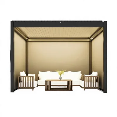 Modern Aluminum Alloy Pergola Gazebo Outdoor Pavilion Custom Size Factory Direct Supply